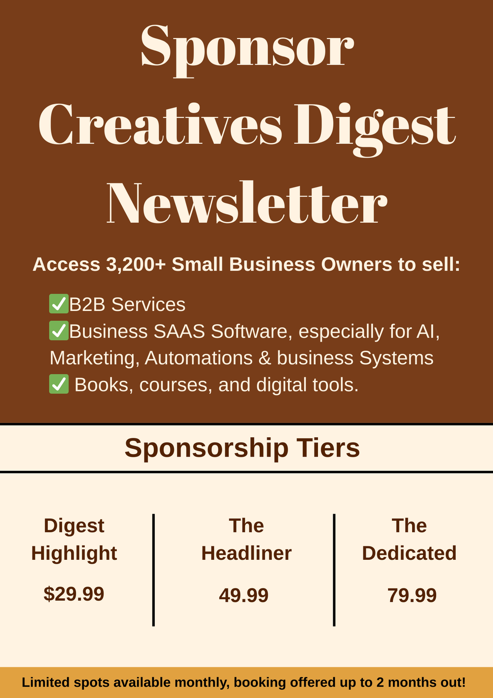 Sponsor Creatives Digest Newsletter